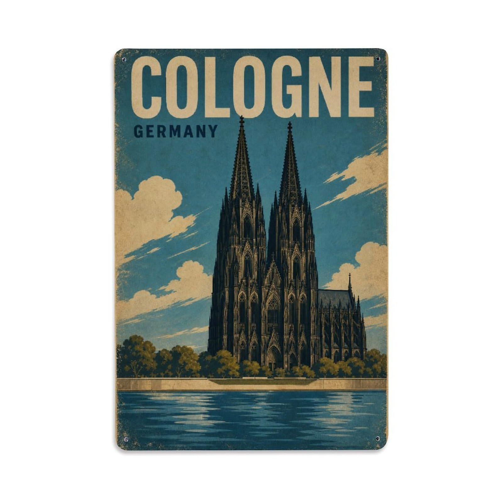 Travel Retro Germany Cologne Metal Tin Sign