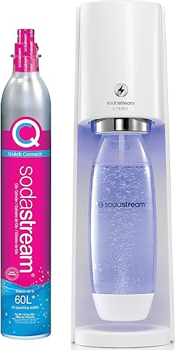 SodaStream E-TERRA - Máquina de agua con gas (blanco) con CO2 y botella de carbonatación