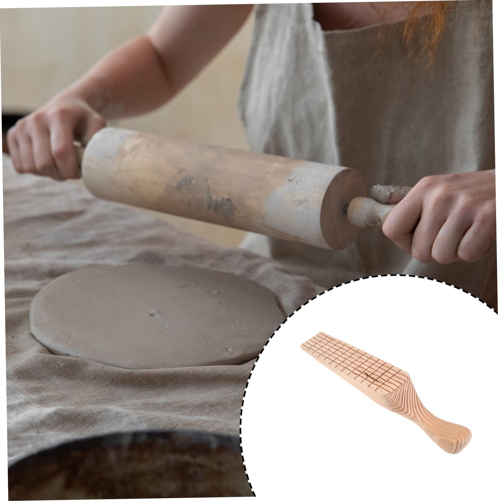 Homoyoyo Paleta de Madera para Esculpir Arcilla Multiusos, Herramienta Delicada y Suave Textura Clara para Modelado y Creación en Cerámica