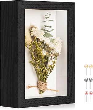 4x6 Inch Small Shadow Box Frame with Real Glass & Soft Linen Back