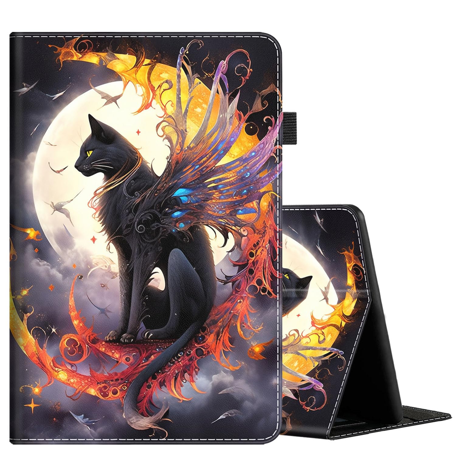 All-New Amazon Fire HD 8 and Fire HD 8 Plus Tablet Case (10th Gen 2020 & 12th Gen 2022), Slim Folding Stand Cover with Auto Wake/Sleep, Moon Cat