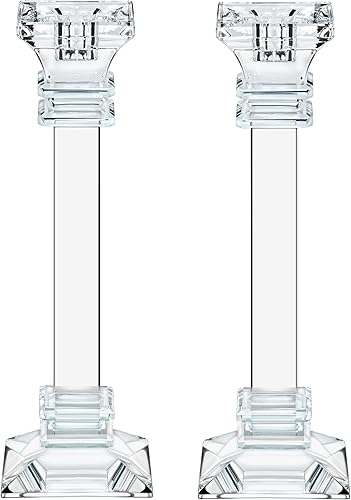 Juego de 2 portavelas de cristal de 11.8 pulgadas de alto, centro de mesa ultra elegante y moderno, decoración del hogar disponible en Yaxa Peru