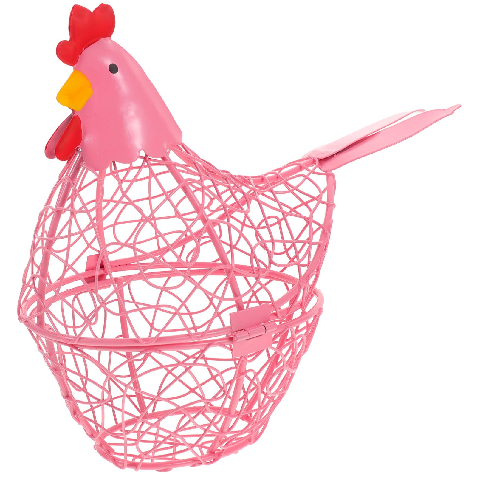 Cesta de huevos de hierro rosa: organizador decorativo elegante y multifunción
