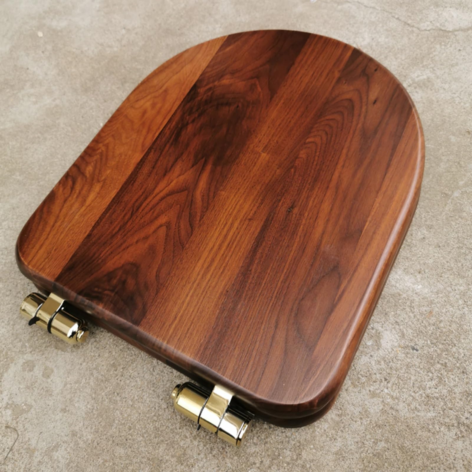 Asiento de inodoro redondo de madera de cierre suave, tapa desmontable fácil de limpiar, bisagras ajustables, duradero, esencial, diseño elegante para mayor comodidad y estilo