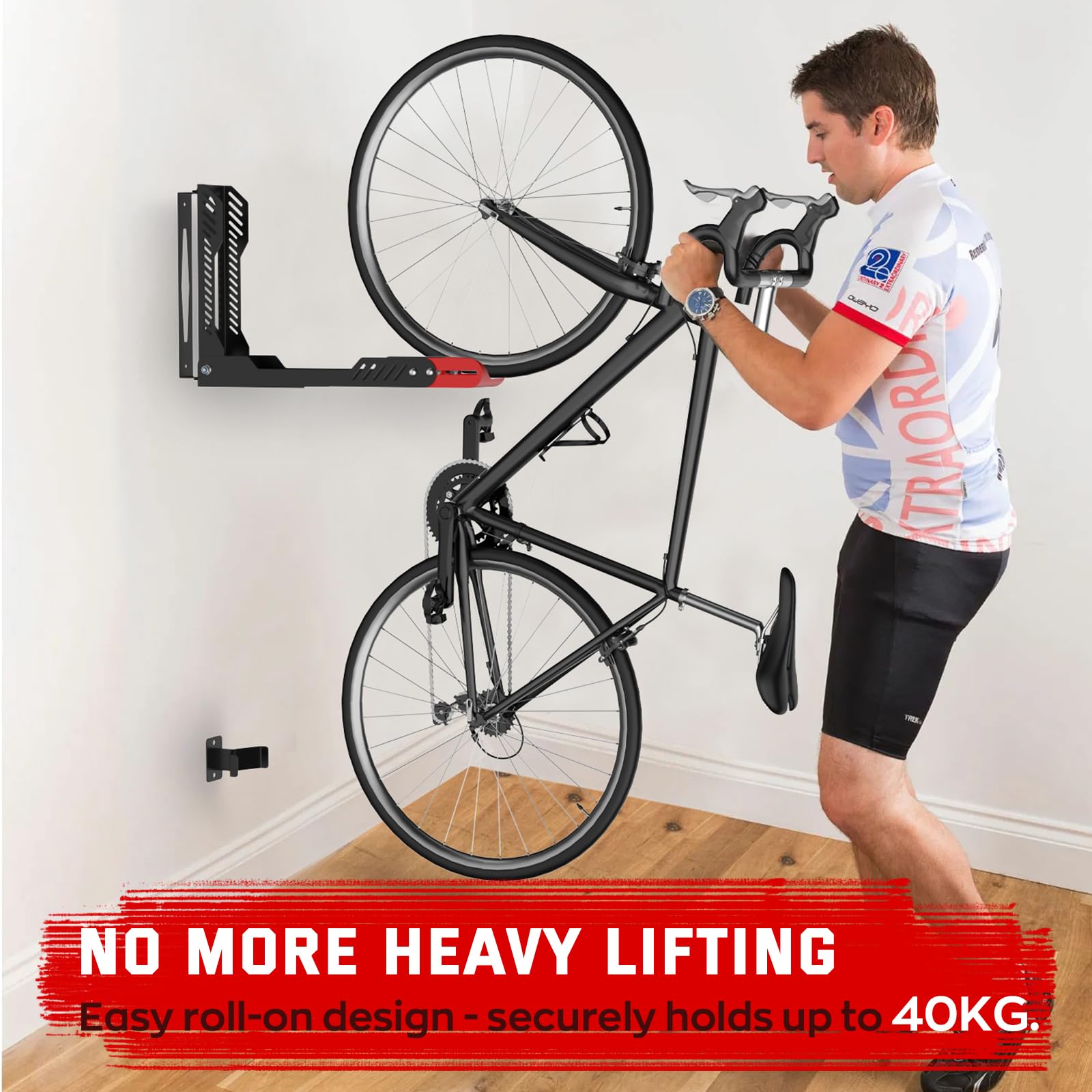 IMAYCC Supporto da parete per bicicletta (rossastro-nero) x1