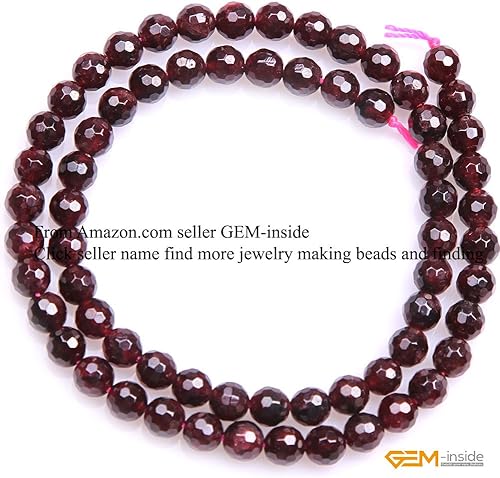 Miniatura 480 de GEM-Inside Red Orange Carnelian Gemstone Loose Beads Natural Energy Power Beads for Jewelry Making Round Faceted 8mm 15