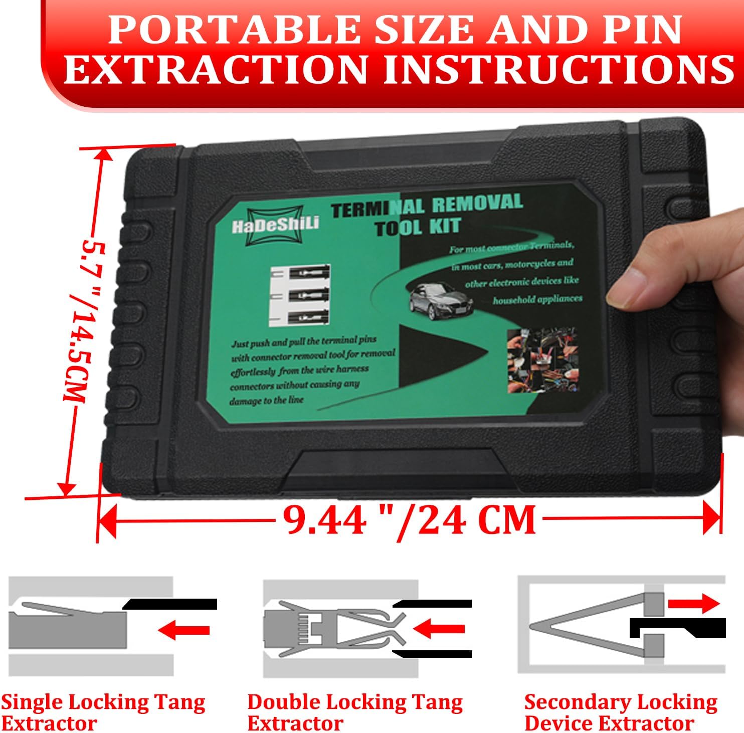 41 Pcs Terminal Pin Removal Tools with Blow-Molded Case - Electrical Pin Removal Tools Automotive Depinning Tool Kit for Automotive & Household Devices Most Connector, Red