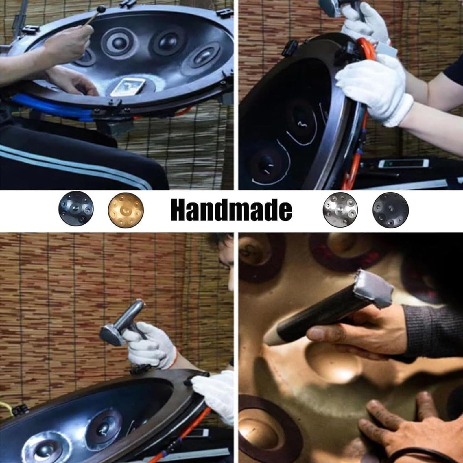 Handpan Drum - Tambor De Mano - Steel Hand Drums, Instrumento De Percusión De Tambor Handpan De 22 Pulgadas Tambor De Mano De Acero - Tambor De Mano En Re Menor Kurdo, Tambores Handpan 440 Hz(A,9Notes