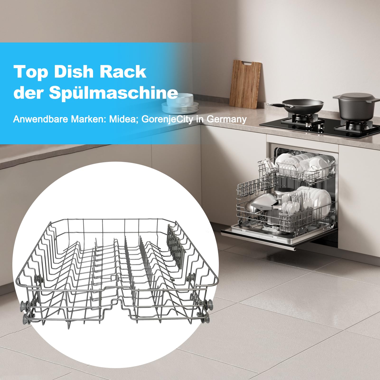 Dishwasher Top Rack 2025 Replacement Assembly for Midea Gorenje Samsung Dishwasher