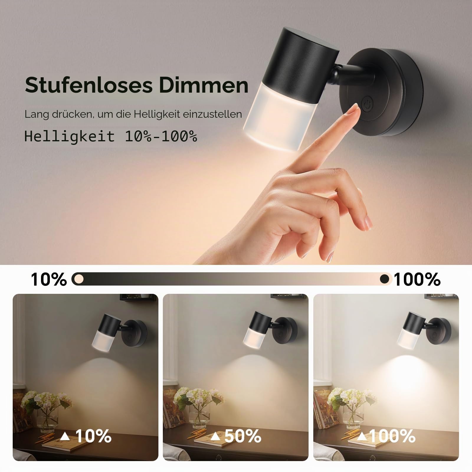 acegoo 12V Leselampe Wohnmobil LED Dimmbar Bett Lampe mit USB-Schnellladegerät, Acryl Spot 24VDC für Boot Wohnwagen Camper Van Yacht Innenbeleuchtung, Fest verdrahtet 3200K/rote Nachtlicht Schwarz