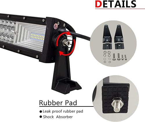 Miniatura 4 de SKYWORLD Barra de luz LED curvada de 50 pulgadas y 648 W, haz combinado de inundación puntual de triple fila, luces LED de conducción de trabajo