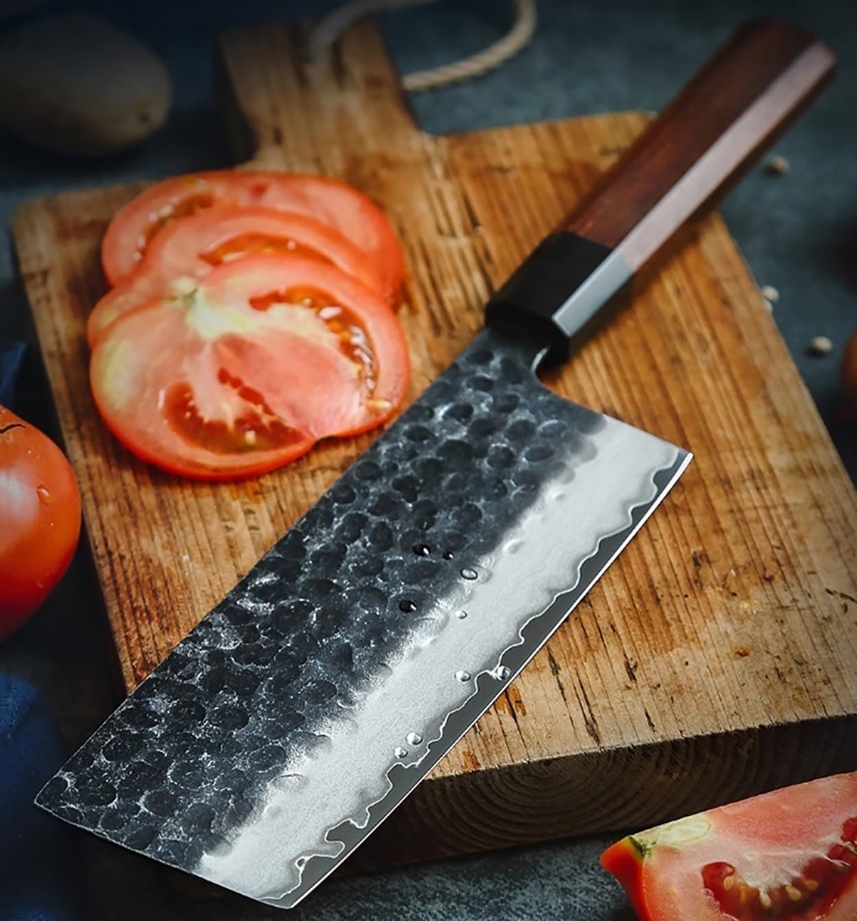 Meat Cleaver,Cleaver Knife 6.8 Inch Nakiri Knife 10Cr15CoMov Composite Stainless Steel Cleaver Slice Kitchen Knife