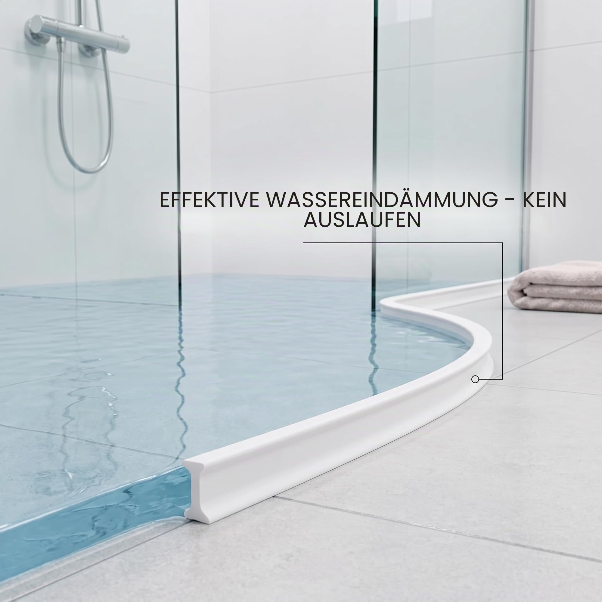 RANRAO 100–300 cm Silikon-Duschschwelle, Wassersperre, Waschbeckendichtungsstreifen, Badewannenrand-Dichtungsstreifen für Badewanne, Arbeitsplatte, Küche (250 cm)