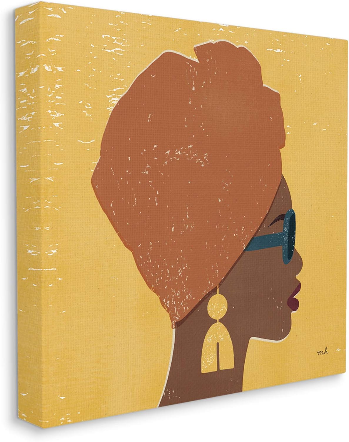 Stupell Industries 'Female Head Wrap Glam Fashion'| Canvas Art | Stupell Industries | 30 x 30 Inches, Easy to Hang and Sturdy, Made in USA, by Moira Hershey