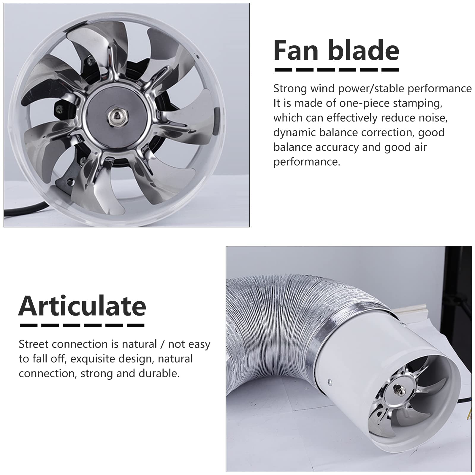 Ventilatore assiale, Ventola estrattore aria, Diametro:100 mm, Aspirazione 140 m³/h, 220 V, bagno, cucina, ufficio, WC (Bianco-100mm)