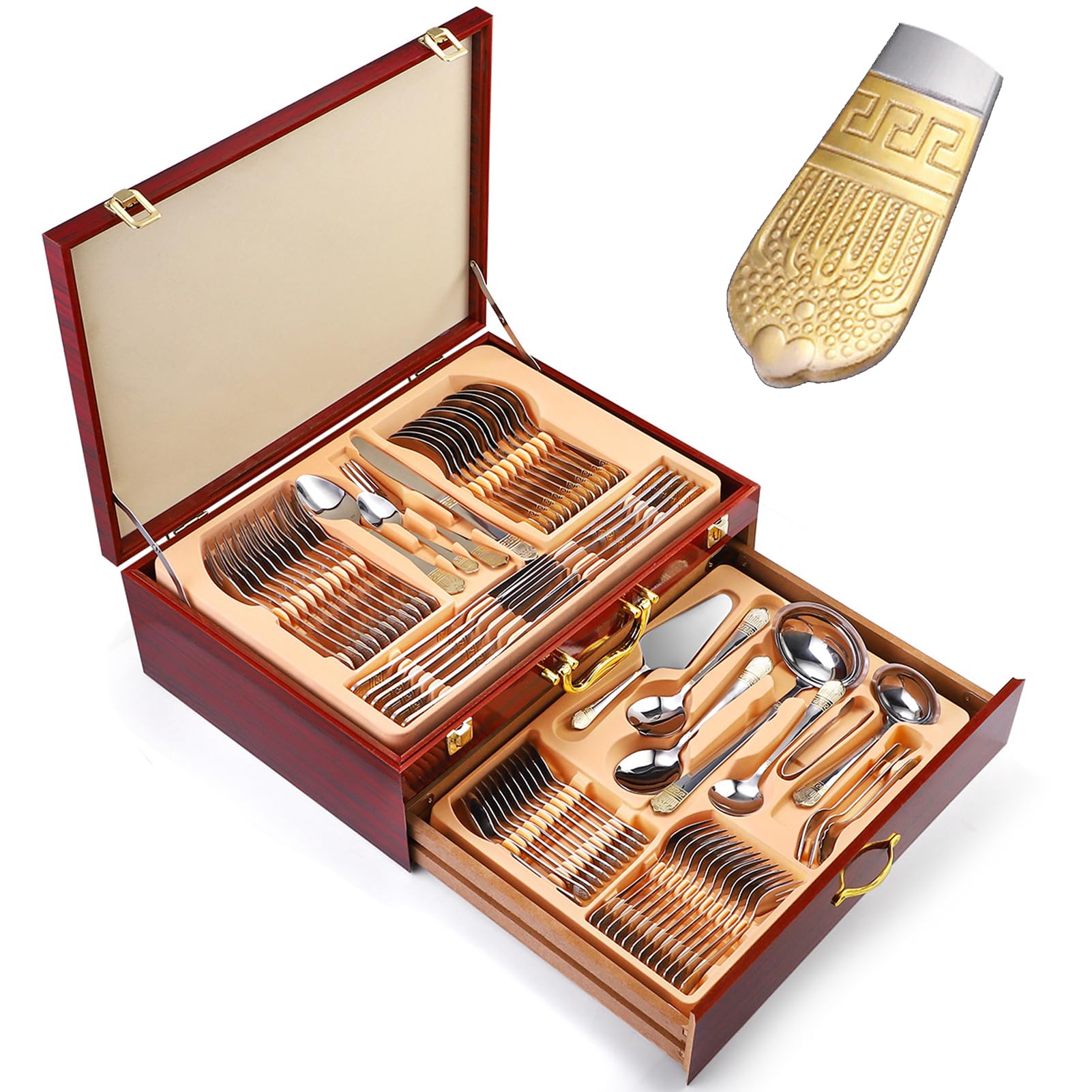 set di forchette da 72/84 pezzi, set di forchette acciaio inox posate per 12 persone, per feste con cene, eventi barbecue, ristorante, lavabile in lavastoviglie(Size:72 pcs,Color:A)