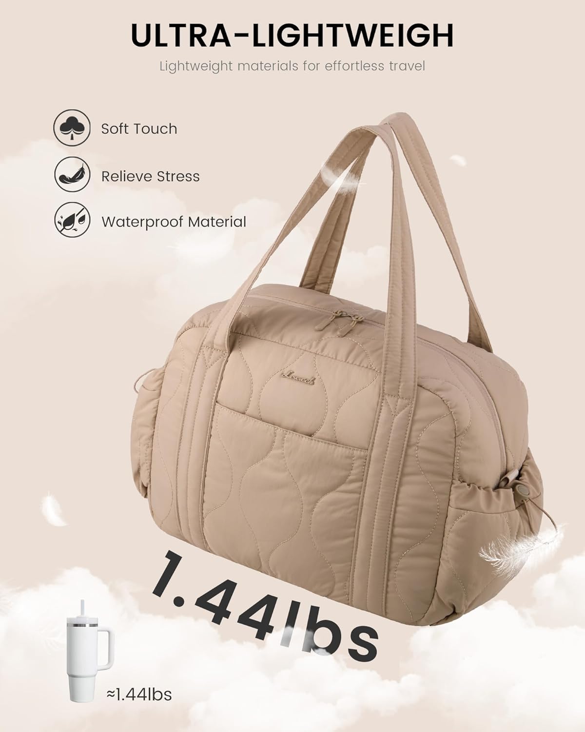 LOVEVOOK Travel Bags for Women, Puffer Weekender Womens Gym Bags with Toiletry Bag, Lightweight Carry on Overnight Bag Hospital Bag, Personal Item Bag for Airplanes - Image 4