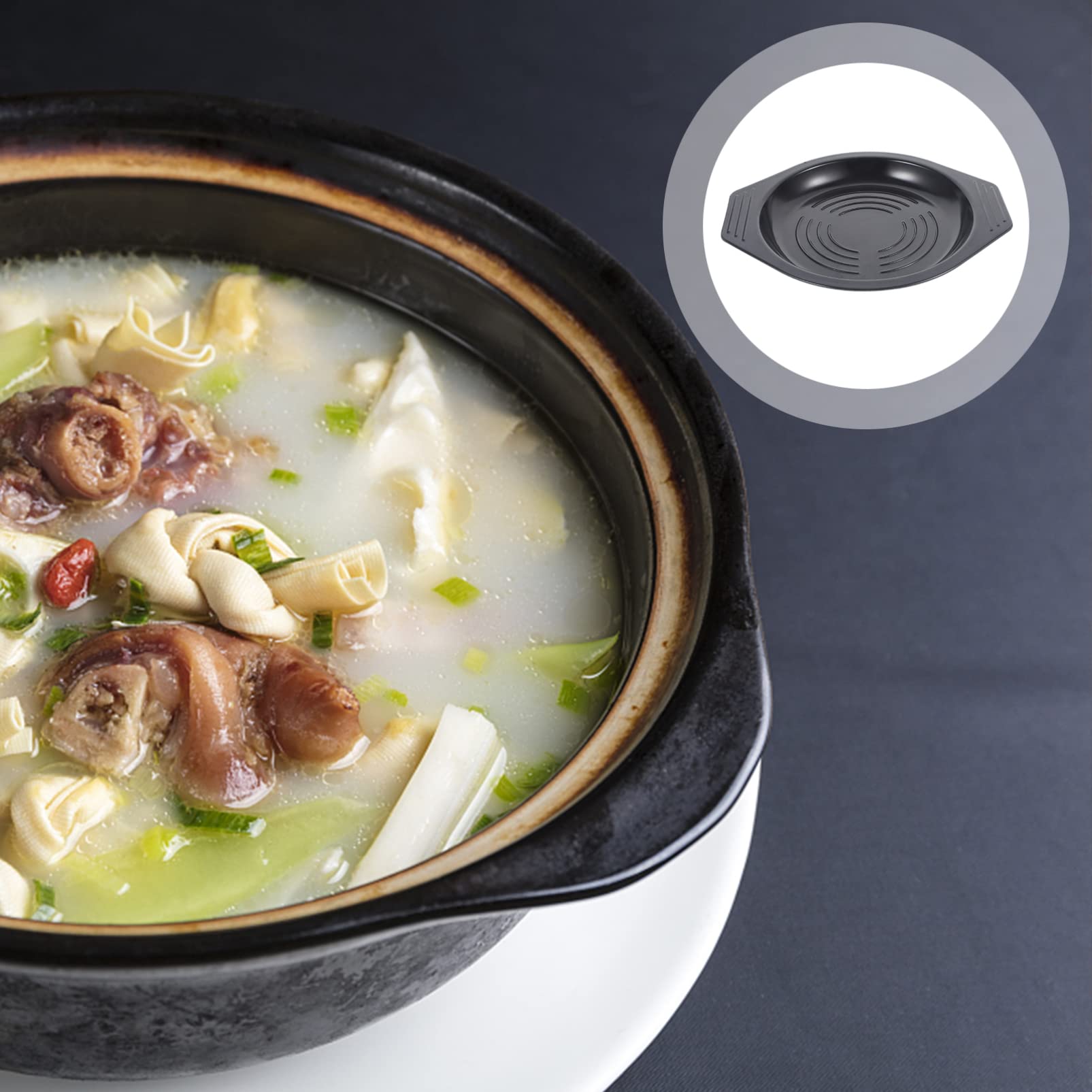 Kichvoe 2Pcs Casserole Tray Grabber Tool Heavy Duty Soup Bowl Holder Casserole Base hot Dish Insulated pad Square Korean countertop Pads Breakfast Household Products Salad