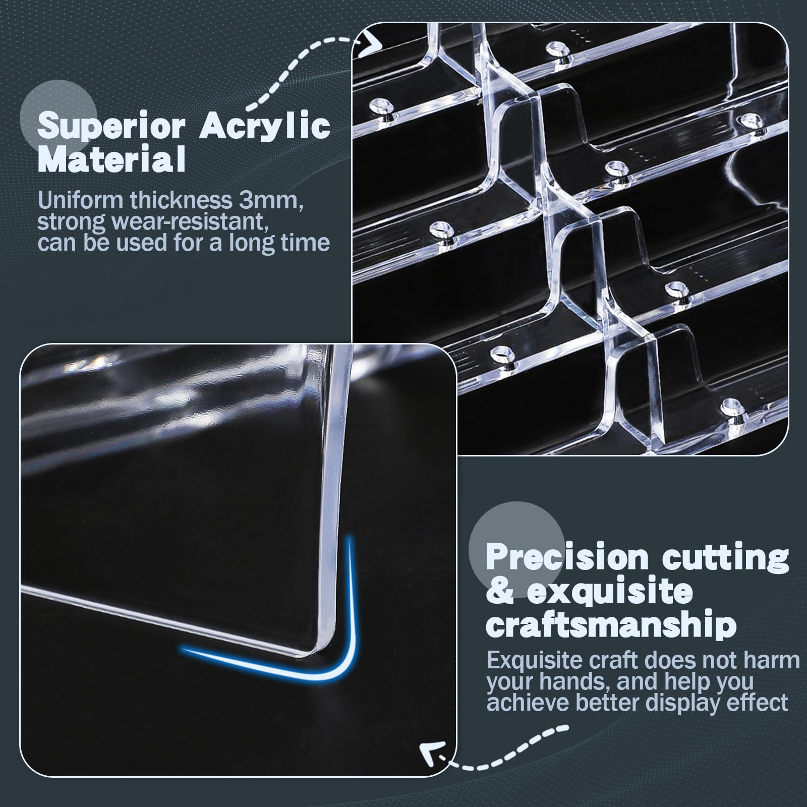 xydstay Porta biglietti da visita in acrilico per scrivania, espositore a 4 ripiani in plastica trasparente con 8 tasche, può contenere 400 carte, ideale per l'organizzazione di ufficio e spazio di