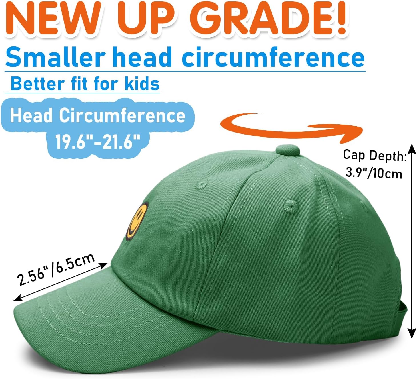 SONMONY Smile Face Toddler Baseball Cap Boy Baseball Hats Kids Washed Funny Hats Adjustable Cute Caps for 3-12 Years… - Image 5