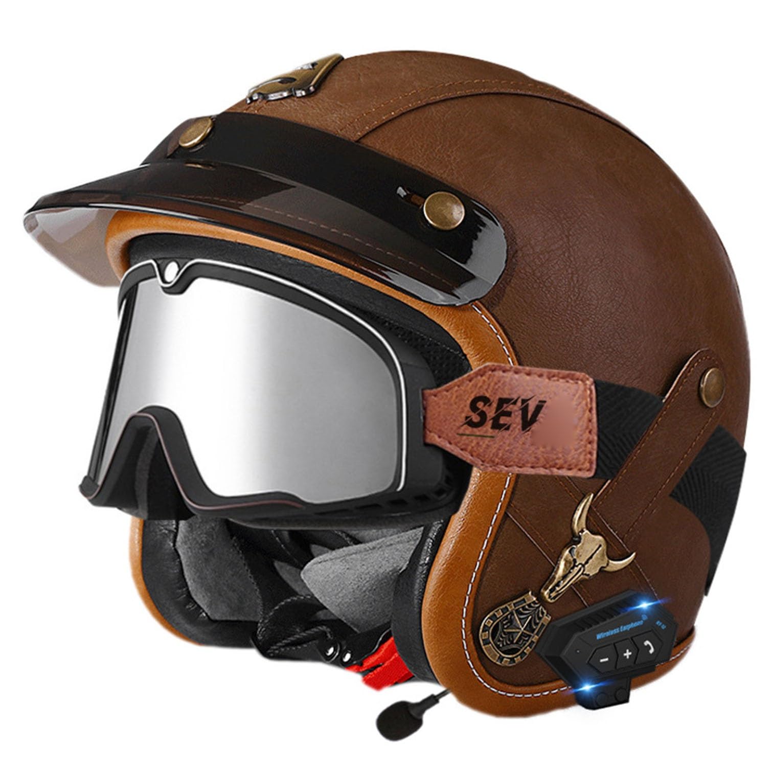 Casque moto jet vintage pour vos balades en chopper et scooter vintage xl