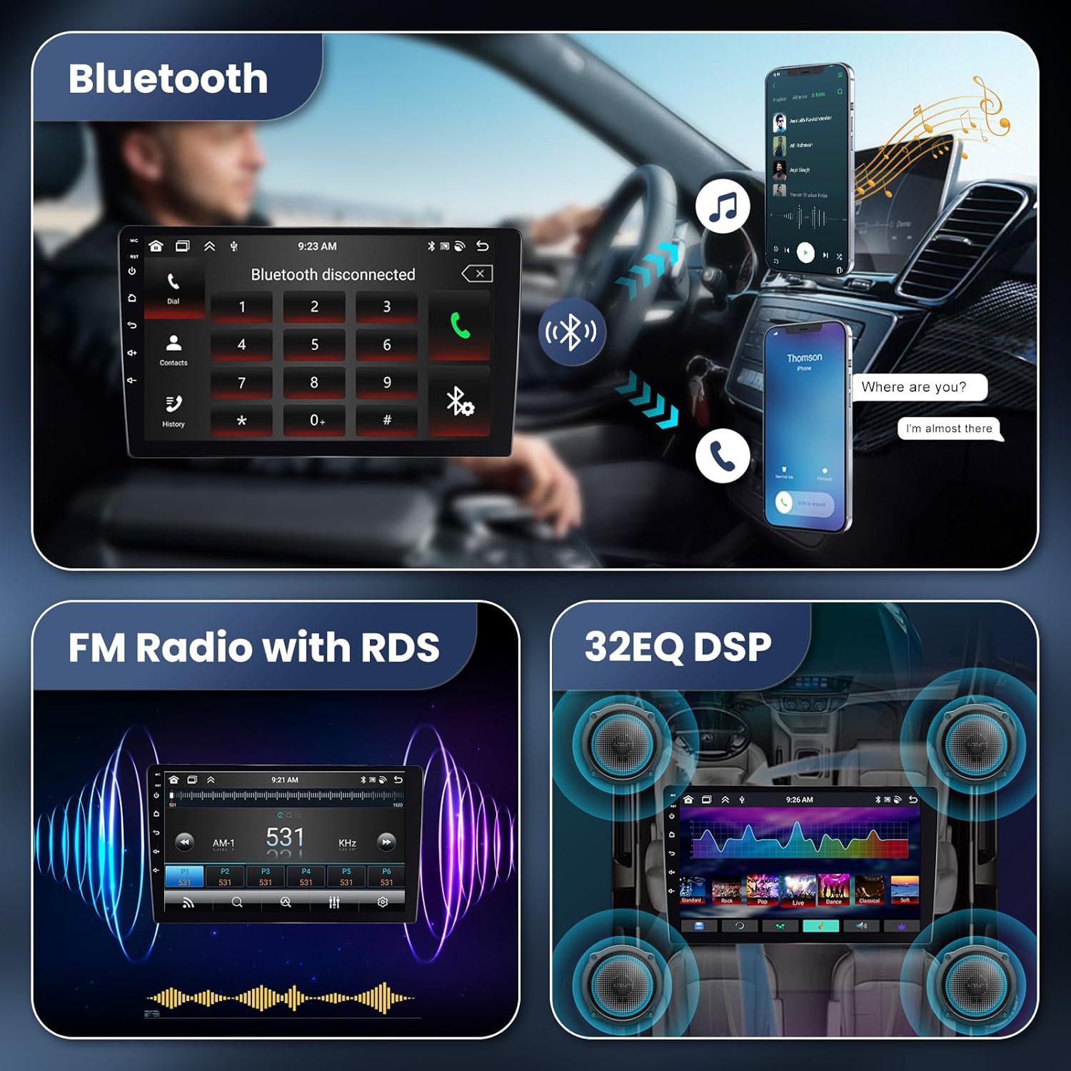 [4G+64G] 8 Core Android Car Stereo for Toyota Prado 120/ Lexus Gx470 2004-2009 with Wireless Carplay & Android Auto, 9 Inch Touch Screen Car Radio with GPS,Bluetooth,WiFi,Camera