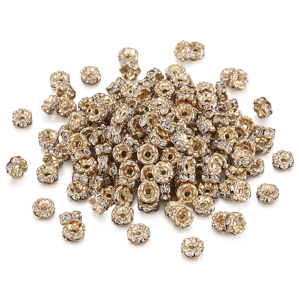 Triple Necklace Hook PH PandaHall 90pcs 3 Color Rhinestone Spacers Bars Brass 3 Ring Spacer-864198