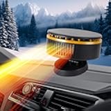 2026 New Upgraded Portable Car Heater for Vehicle, 12V Car Heater Portable, Portable Heater for Car, 360° Rotatable Car Defroster Windshield Heater(Orange&Black)