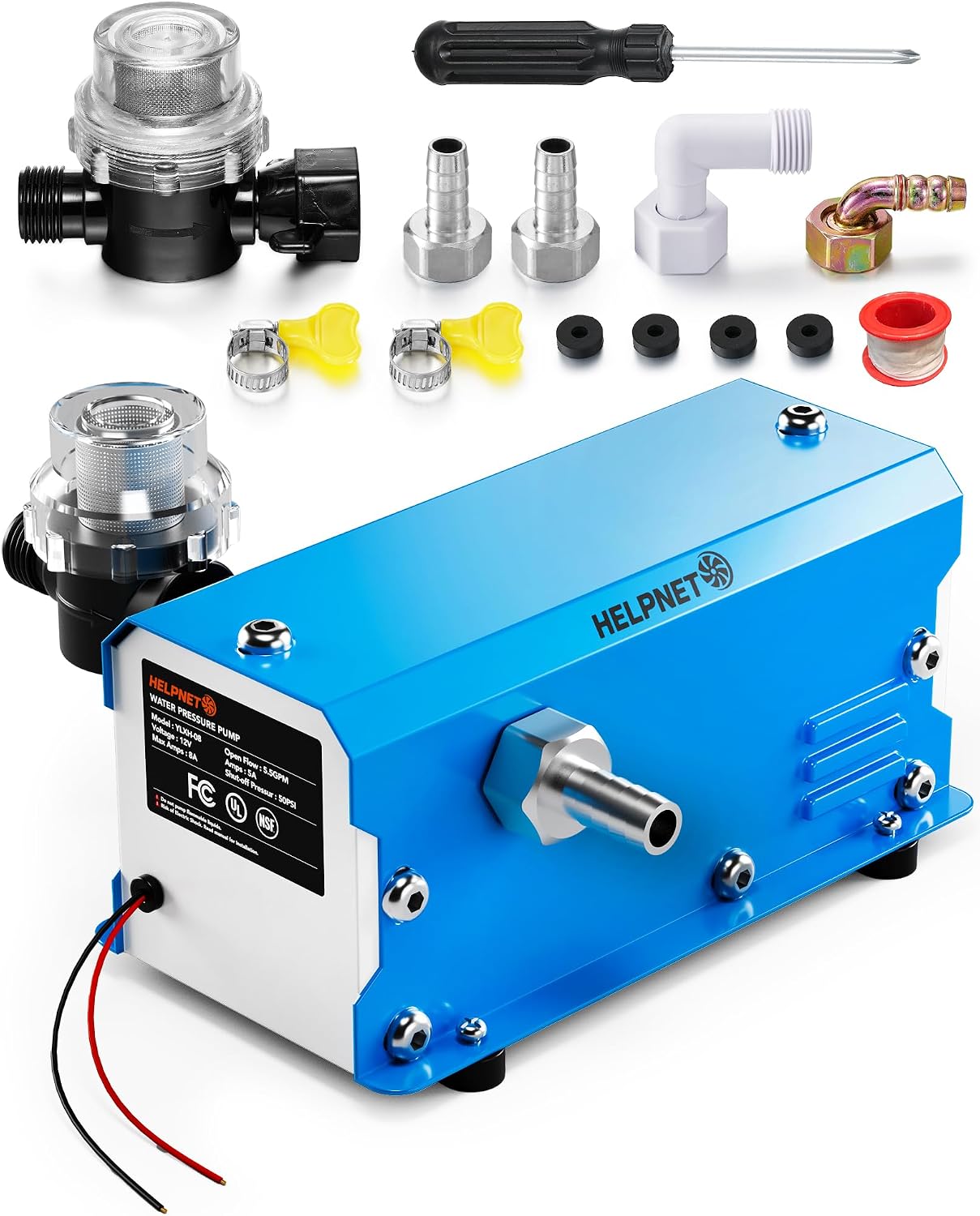 HelpNET 12V RV Water Pump - 5.5 GPM, 50 PSI
