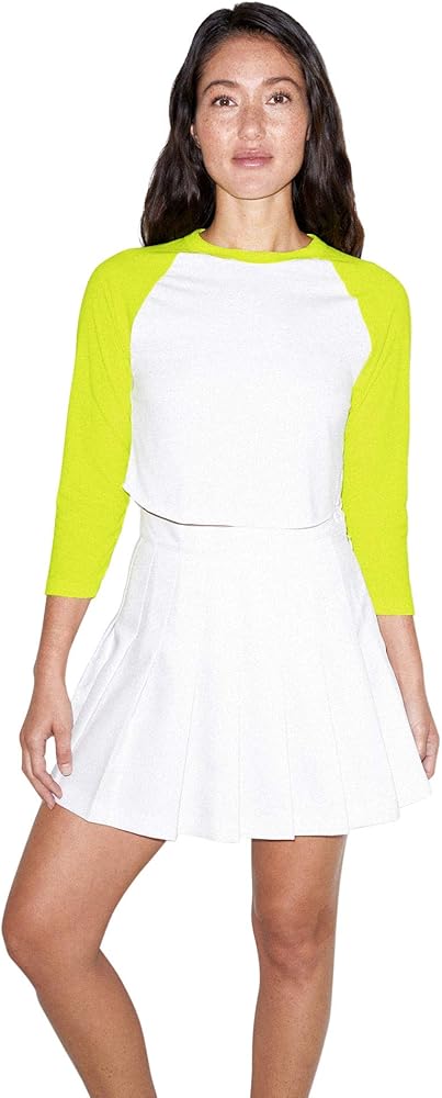 American Apparel Women's 50/50 Cropped 3/4 Sleeve Raglan - Multicolor - M/L  : Amazon.co.uk: Fashion