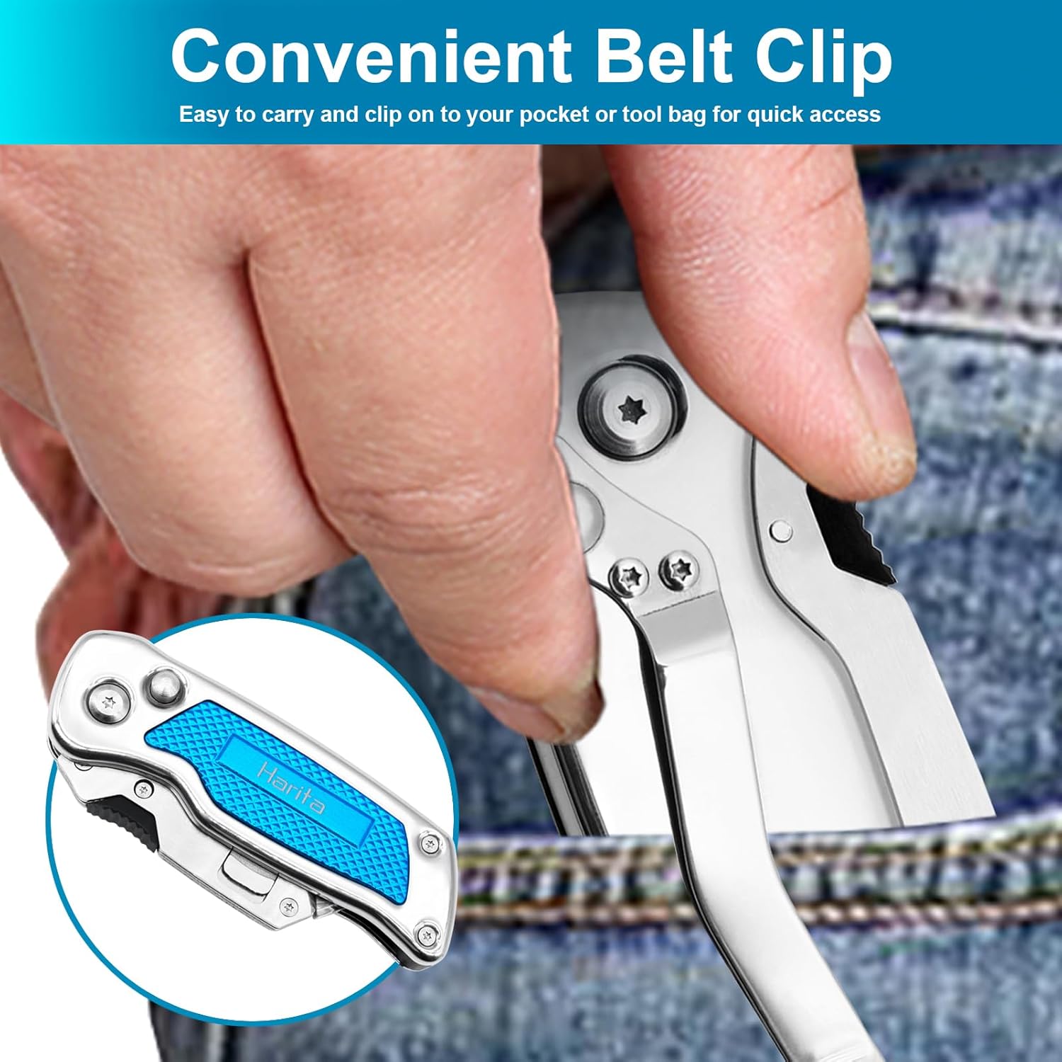 Box Cutter, Utility Knife with Quick Change Blades, Stainless Steel Body, Back-lock Mechanism, Portable Cutter Knife with Clip, Heavy Duty Razor Knife with 5-piece Extra Blades (Blue)