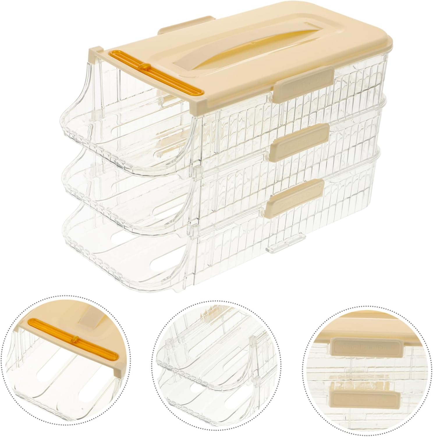 Household Rolling Dispenser Stackable Holder for Refrigerator Storage Capacity Organizer Space-saving Kitchen