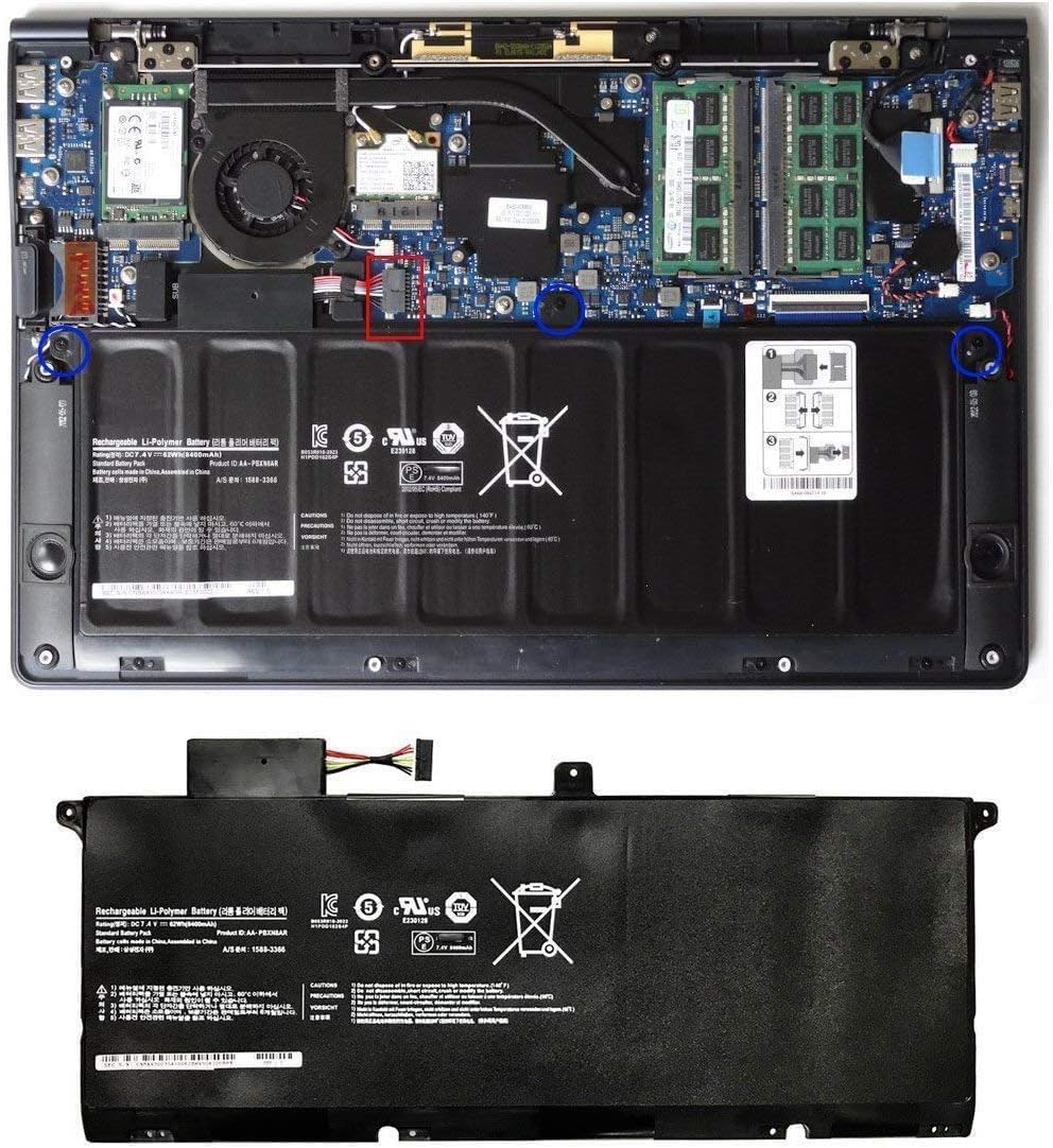 AA-PBXN8AR Laptop Battery Replacement for Samsung Series 9 900X 900X46 NP900X NP900X4C NP900X4 NP900X4B NP900X4D 900X4B 900X4C 900X4D NP900X4C-A01IT A01US A03US NP900X4D-A03US K03SE K01DE(7.4V 62wh)