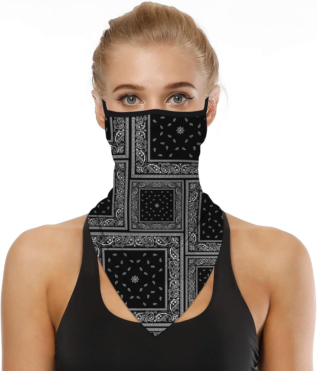 LOLONG Face Bandana Ear Loops Stylish Men Women Neck Gaiters for Dust Wind Motorcycle