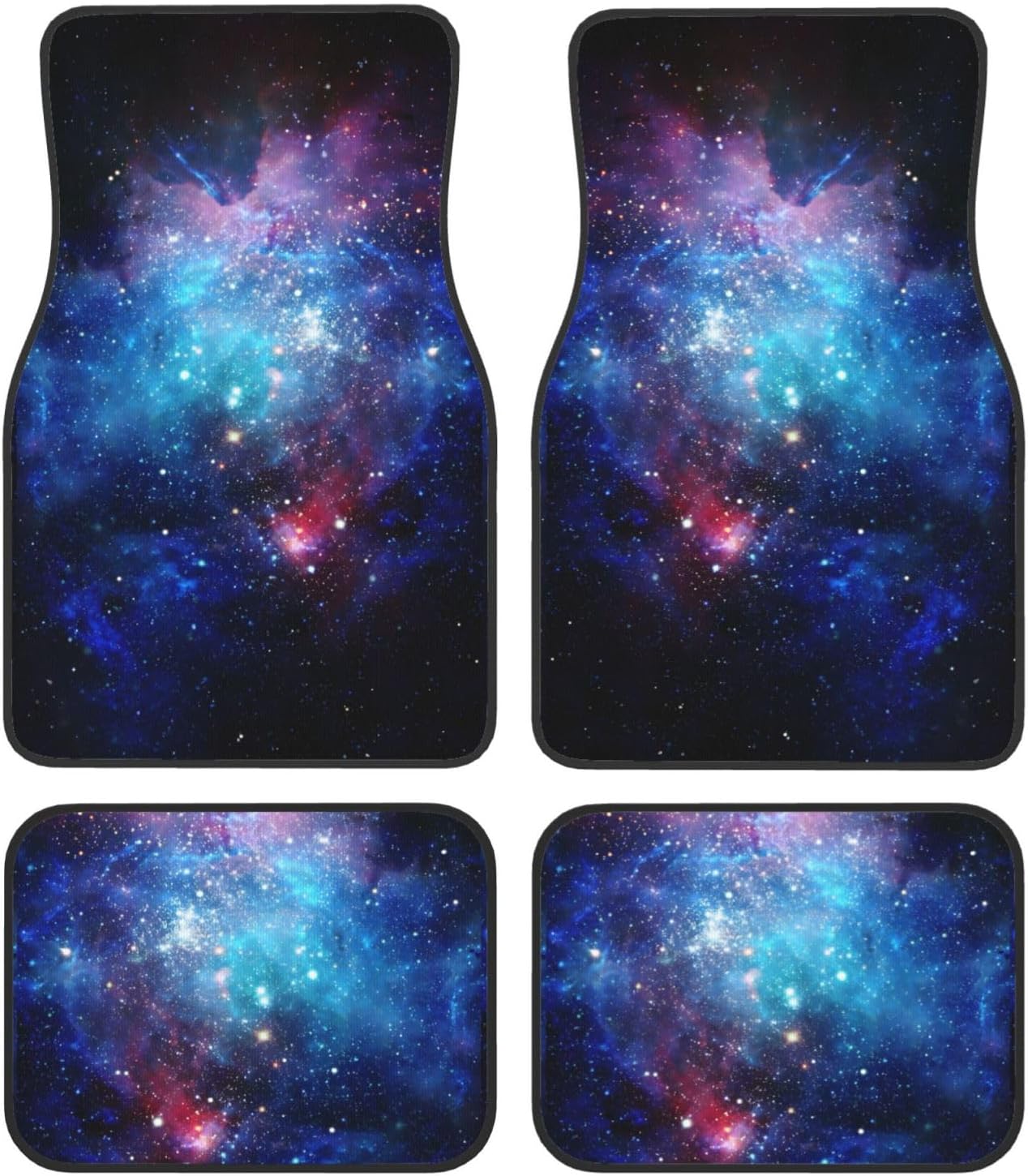 Car Foot Mat Space Distortion Non-Slip Carpet Mats for Cars & Trucks,Decorative Front & Rear Vehicle Foot Rugs,4-Piece Car Floor Mat Set