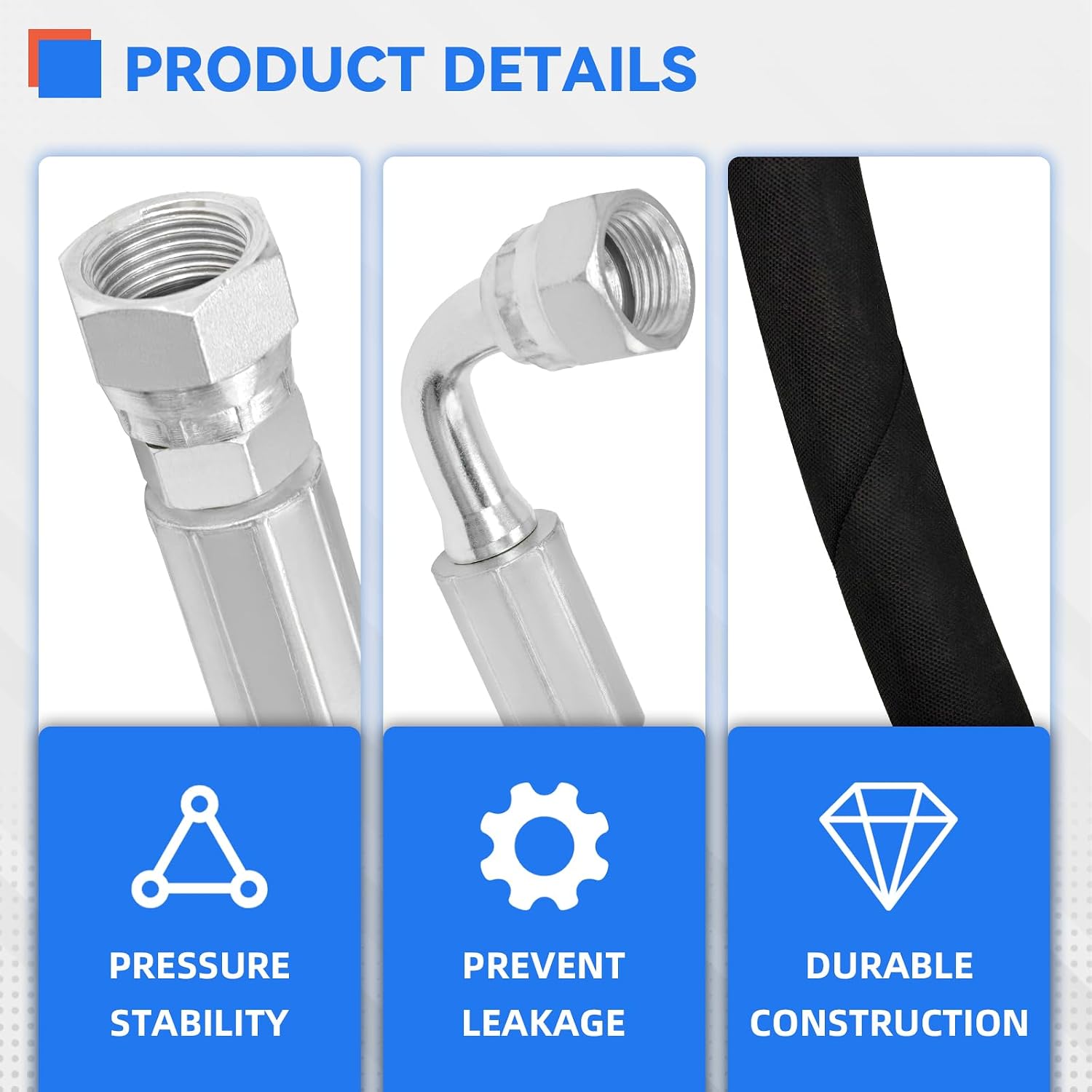 Hydraulic Hoses Kit Fits for Kubota LA350A, LA401, LA402, LA402-1 Boom & Bucket Cylinder Hose Kit 7J303-76610, 75535-66620, 7J999-95562 Front Loader Hose Kit Hydraulic Hose