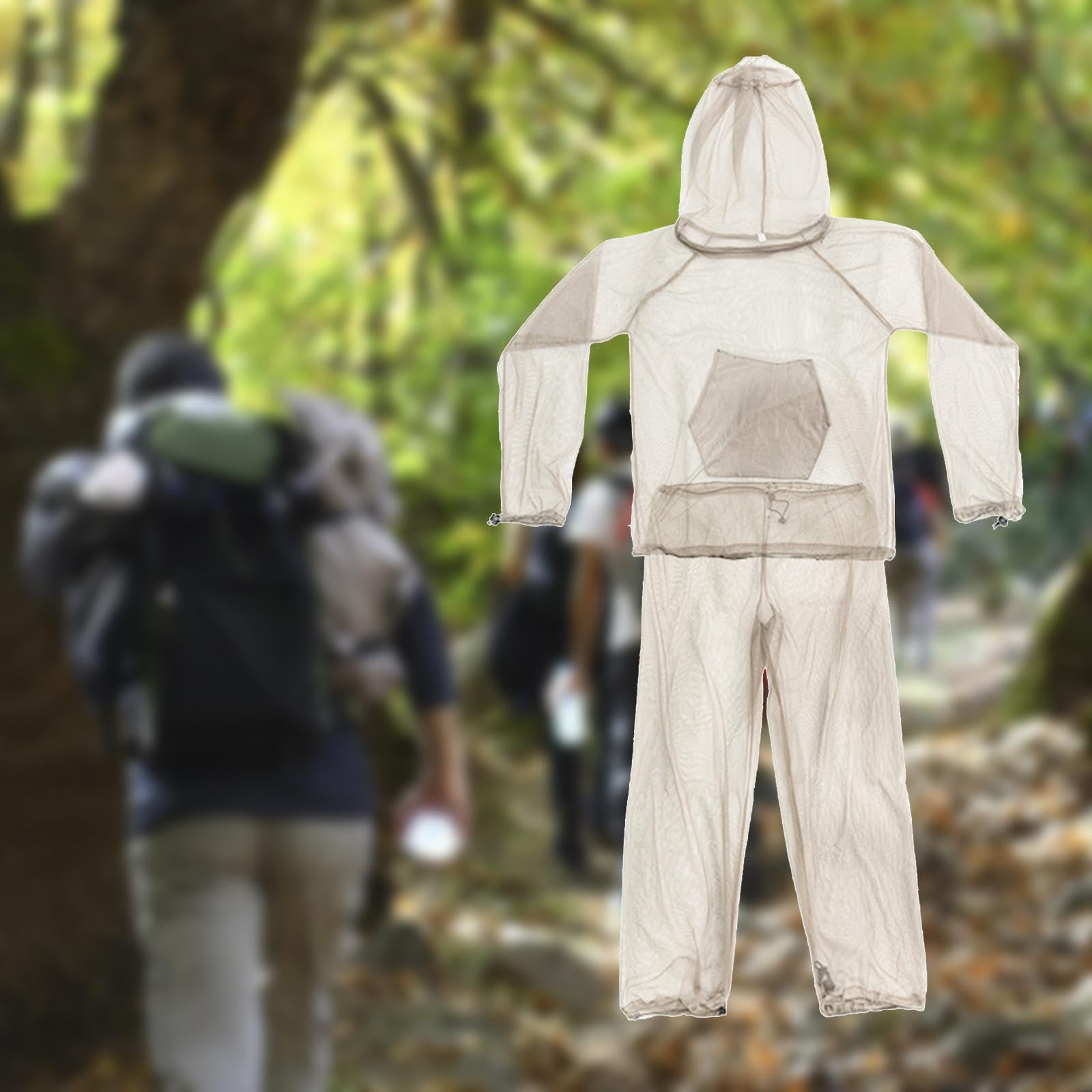 MagiDeal Tuta con zanzariera Tute con Cappuccio in Rete con Cerniera Tuta da Pesca Leggera Tuta da Apicoltura per Adulti Caccia Pesca Uomo Donna Agricoltura