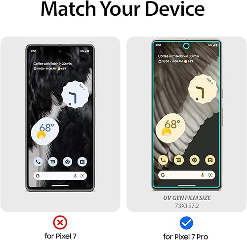 Miniatura 2 de Whitestone - Protector de pantalla de película UV GEN para Google Pixel 7 Pro, protector de pantalla de película dura con luz UV para Google Pixel 7