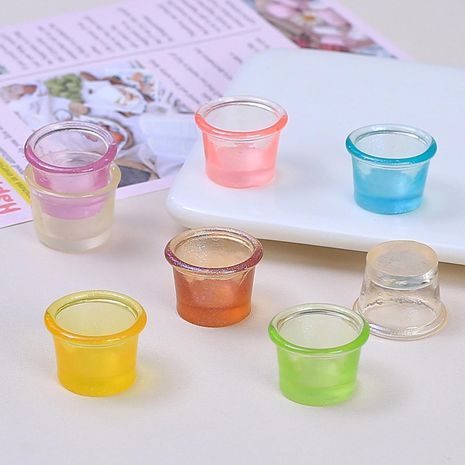 5-Cavity Mini Cup Resin Mold, 1:12 Scale Dollhouse Miniature Storage Cup Silicone Mold, 3D Tiny Barrel Mold for Epoxy Resin, Dollhouse Kitchen Accessories