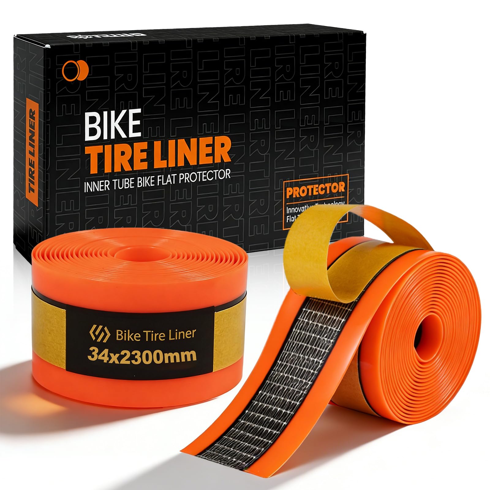 Lot de 2 rouleaux de protection anti-crevaison pour vélo : bande de pneu de vélo en TPU, 34 mm x 2300 mm, épaisseur 1,2 mm, pour VTT et vélo de route, pneus intérieurs et extérieurs