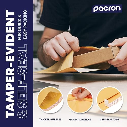 Miniatura 7 de Paquete de 100 sobres de burbujas de papel de estraza acolchados de 8.5 x 12 pulgadas, sobres de correo amarillos para documentos y paquetes,