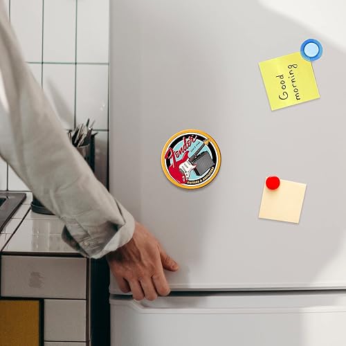 Miniatura 4 de Desperate Enterprises Fender Guitars & Amplifiers - Imán redondo para refrigerador, imanes divertidos para oficina, hogar y escuela, fabricado en