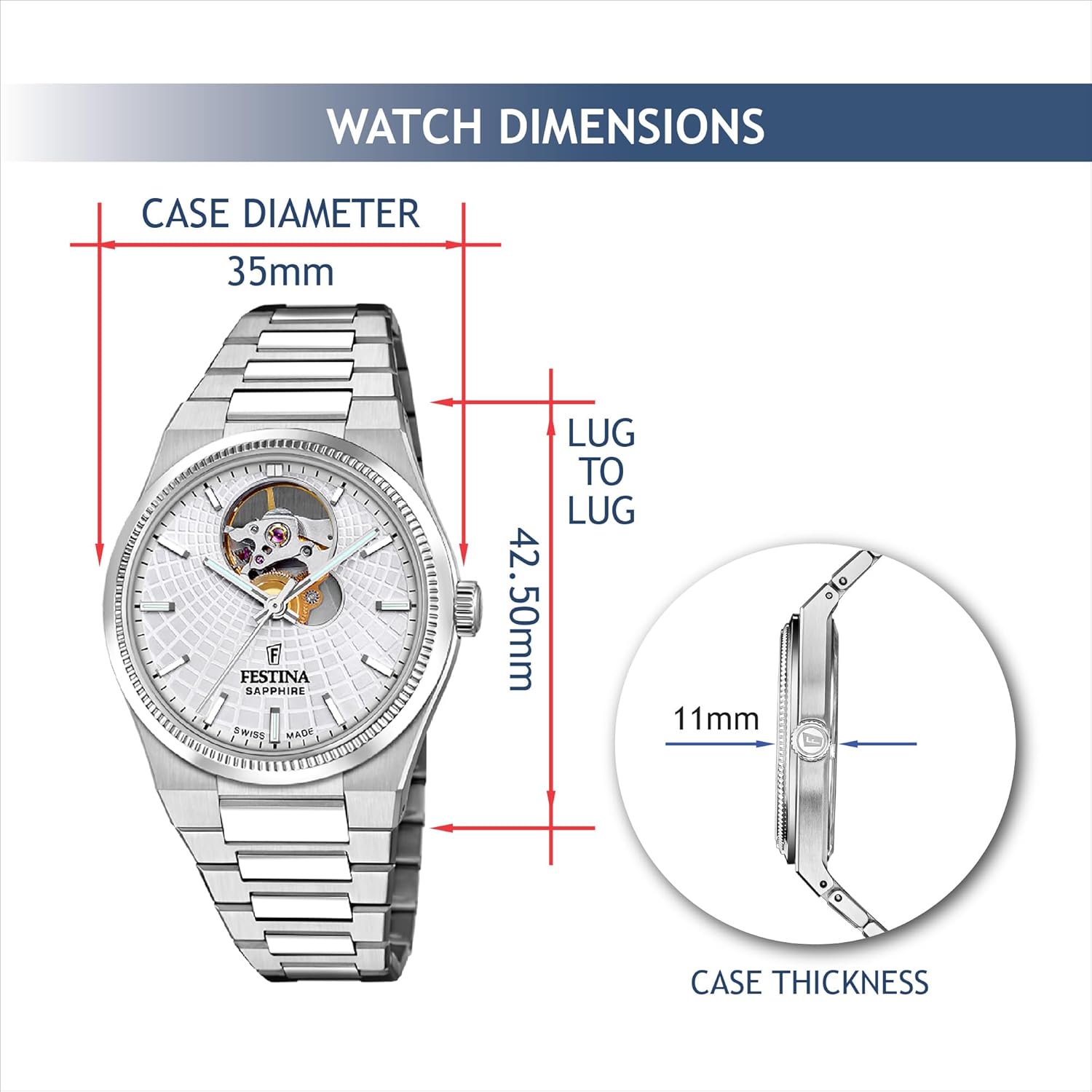 Festina Swiss, Rivé Open Heart 40mm & 35mm, Luxury Men's Watch