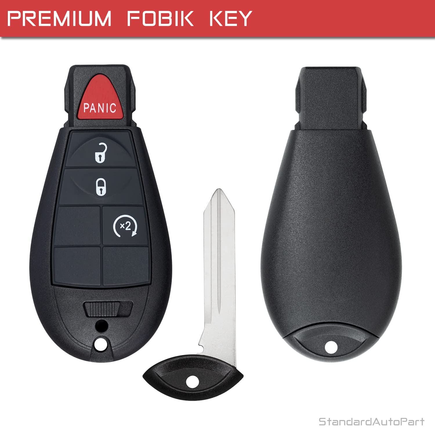 StandardAutoPart Telecomando di ricambio per auto senza chiave compatibile con Ram 1500 2500 2013 2014 2015 2016 2017 2018 (avvio remoto)