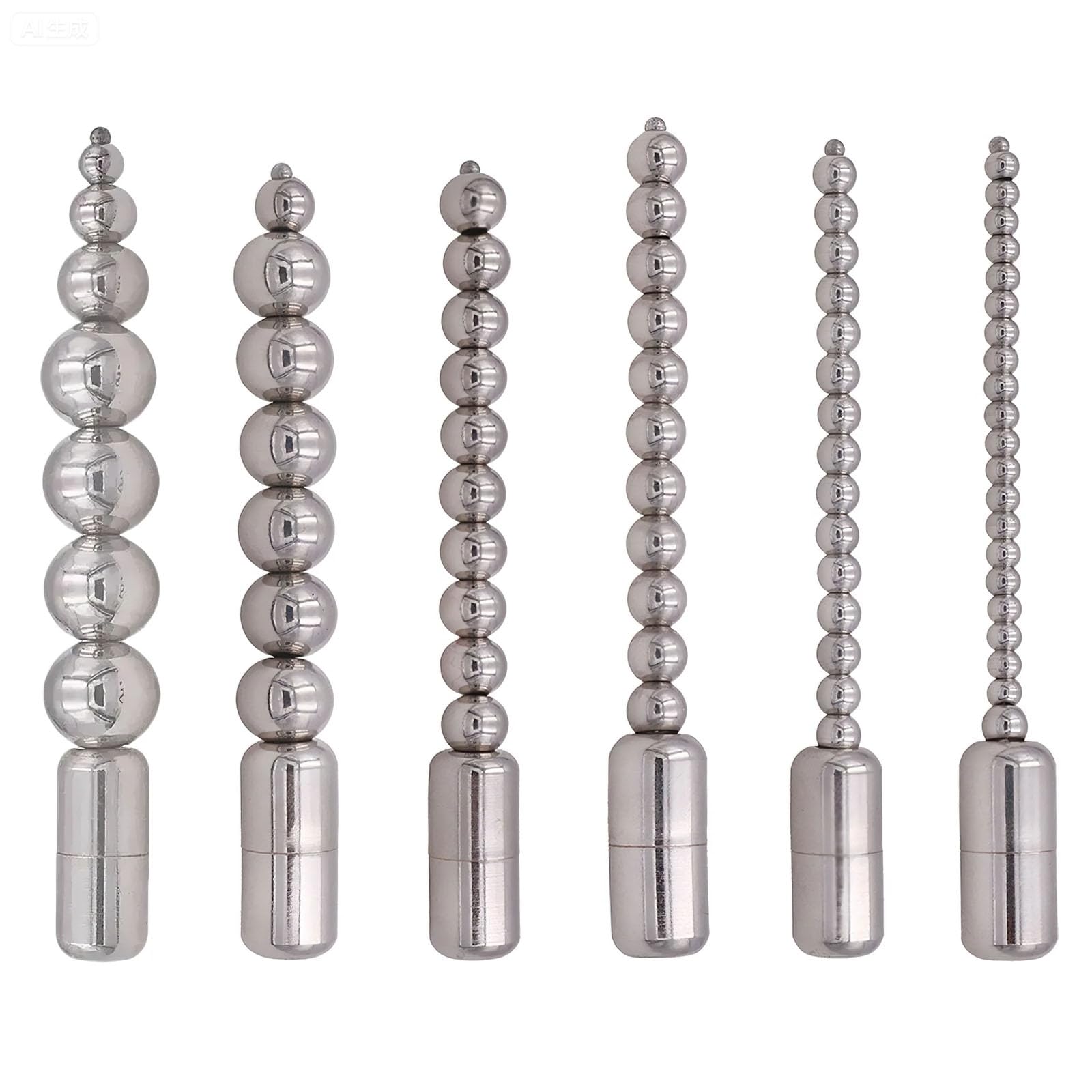6PCS Edelstahl-Harnröhrenstift-Set – Perlenförmiger Harnröhrenplug-Dilatator für Männer, polierte Harnröhren-Dehnung & Penisplug für männliche Stimulation und Masturbation