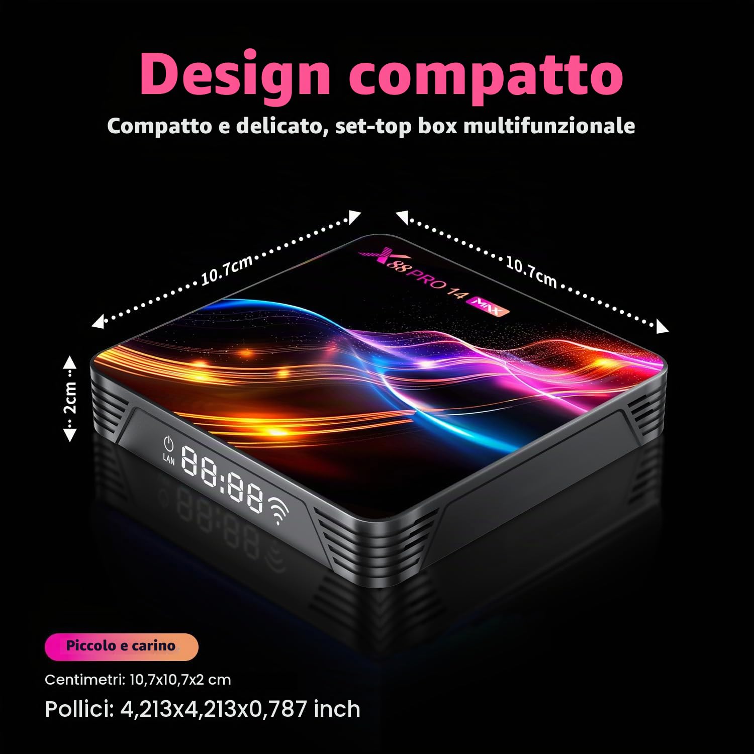 Android 14.0 TV Box,Sohiset Android TV Box with 4GB RAM 32GB ROM RK3528 Quad-Core 64bit Cortex-A53 Mali 450 MP2 GPU Support 2.4/5.0GHz WiFi BT5.0 10/100M Ethernet 8K 3D DLNA USB3.0 HDMI 2.0 H.265