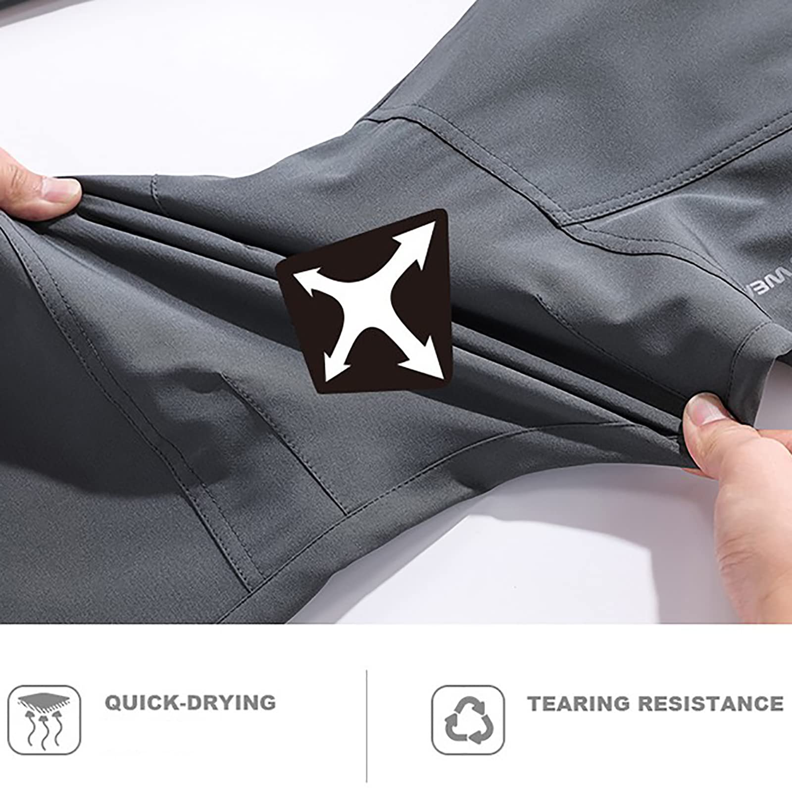 Pantalon Montaña Hombres Secado Rápido Impermeable Pantalones Trekking Escalada Senderismo Acampada Transpirables(Size:4XL,Color:Negro)