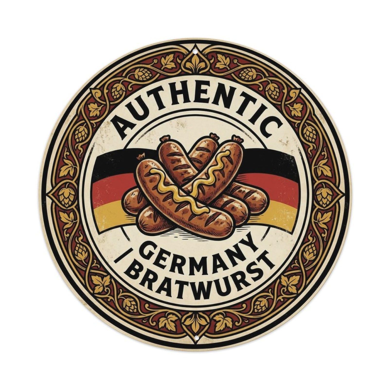 Germany Travel Bratwurst German Sausage Dish Cuisine Metal Tin Sign