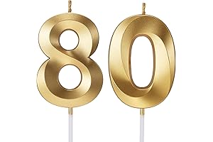 80th Birthday Gold Cake Topper