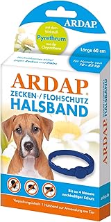 ARDAP Zecken- & Flohschutzhalsband für Hunde bis 25kg - Bis zu 4 Monate nachhaltiger Langzeitschutz - Natürlicher Wirkstoff gegen Zecken & Flöhe (PT19) product image